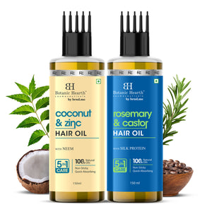 Coconut Zinc & Rosemary Castor - Hair Oil Set of 2
