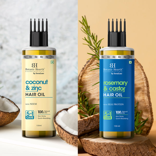 Coconut Zinc & Rosemary Castor - Hair Oil Set of 2