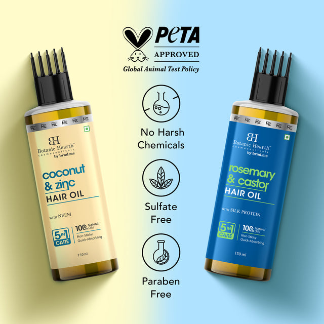 Coconut Zinc & Rosemary Castor - Hair Oil Set of 2