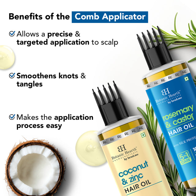 Coconut Zinc & Rosemary Castor - Hair Oil Set of 2
