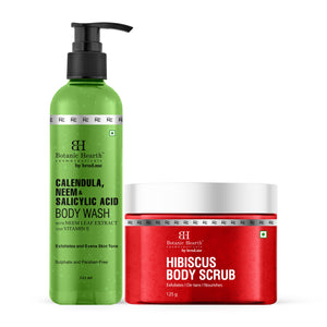 Neem Salicylic Bodywash & Hibiscus Scrub Combo (Set of 2)