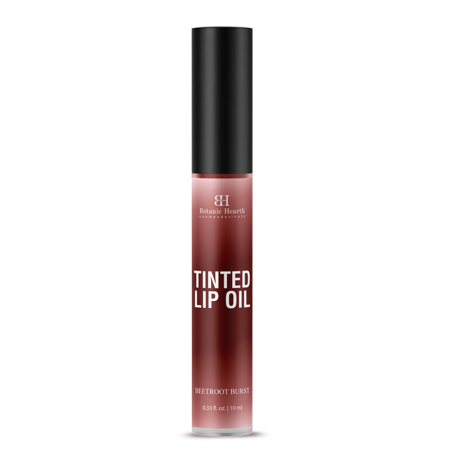Botanic Hearth Tinted Lip Oil | Moisturizing Lip Gloss Oil for Dry Lips | Deep Red Gloss | Lightweight & Non Greasy | 10 ml
