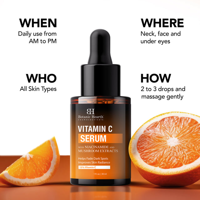 15% Vitamin C Face Serum with Niacinamide, Hyaluronic Acid & Vitamin E | 30 ml