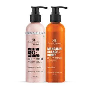 British Rose & Mandarin Orange Body wash Set (Pack of 2)