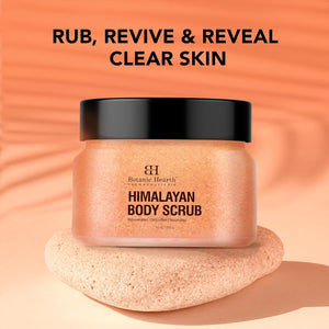 Himalayan Body Scrub with Lychee Oil - Natural Exfoliating Body & Face Scrub for Acne, Cellulite, Scars, Moisturizing & Deep Cleansing Skin - Skin Care for Men and Women - 283 gm