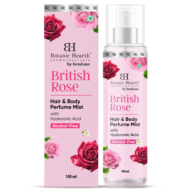 Botanic Hearth British Rose Hair and Body Perfume Mist 100ml 