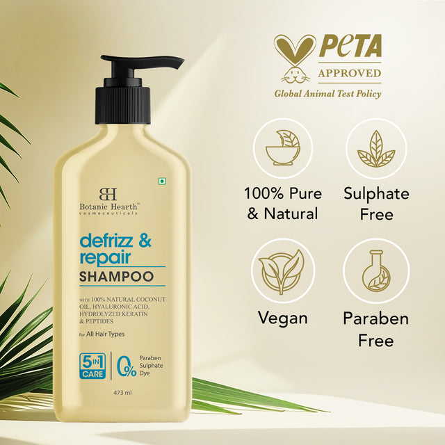 Defrizz & Repair Shampoo with Coconut Oil & Peptides