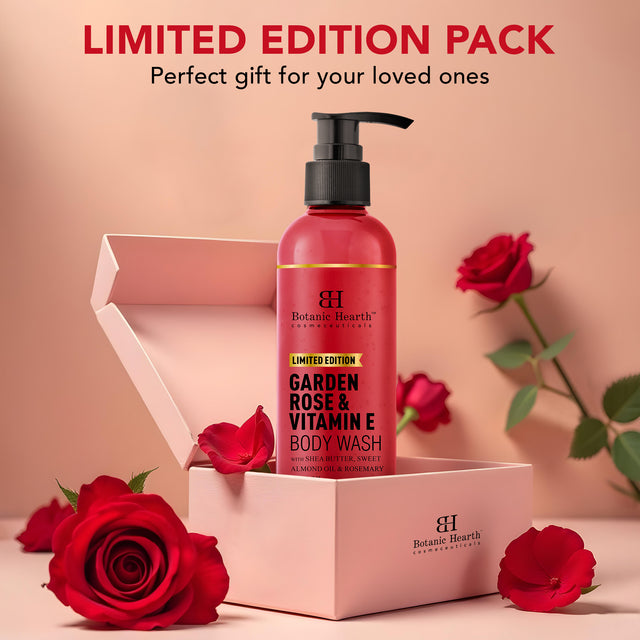 Botanic Hearth Garden Rose & Vitamin E Body Wash - 245ml - Moisturizing & Nourishing Formula - Gentle Cleanser