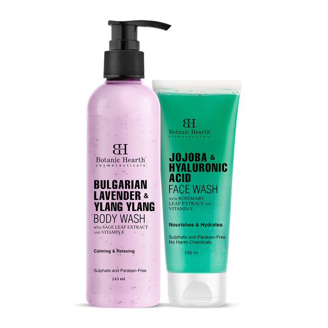 Hyaluronic Face Wash with Lavender Body Wash (Pack of 2)