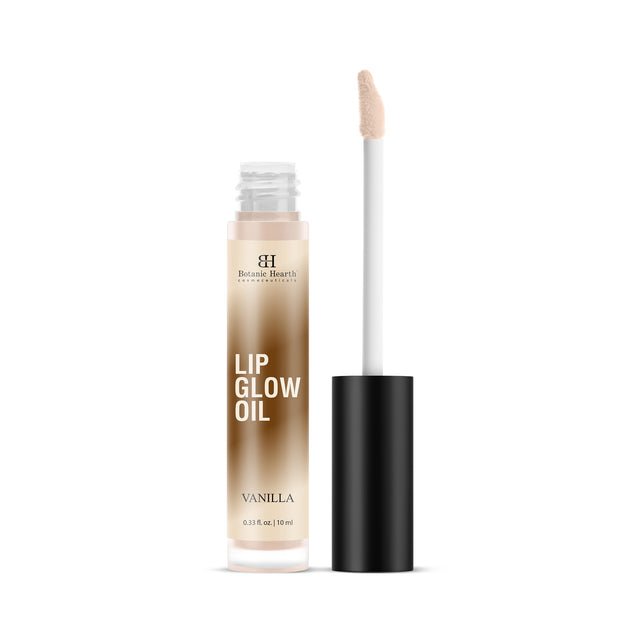 Botanic Hearth Lip Glow Oil with Vanilla flavor | Moisturizing & Hydrating Lip Gloss Oil for Dry Lips | Transparent Gloss | Lightweight & Non Greasy | 10 ml