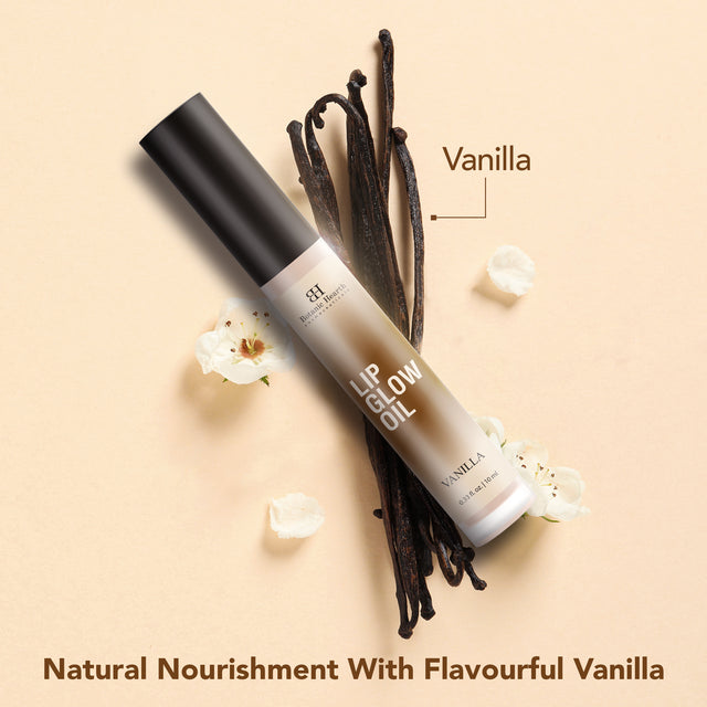Botanic Hearth Lip Glow Oil with Vanilla flavor | Moisturizing & Hydrating Lip Gloss Oil for Dry Lips | Transparent Gloss | Lightweight & Non Greasy | 10 ml