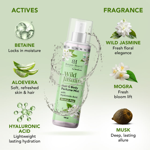 Botanic Hearth Wild Jasmine Hair and Body Perfume Mist 100ml 