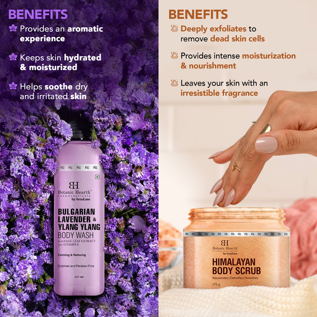 Bulgarian Lavender Bodywash & Himalayan Scrub Combo (Set of 2)