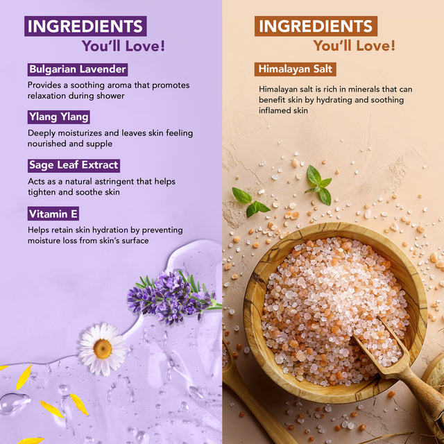 Bulgarian Lavender Bodywash & Himalayan Scrub Combo (Set of 2)