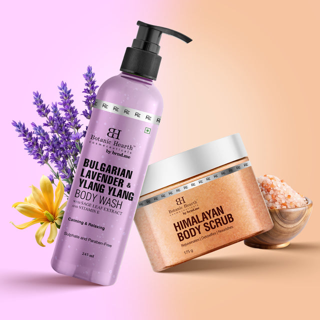 Bulgarian Lavender Bodywash & Himalayan Scrub Combo (Set of 2)