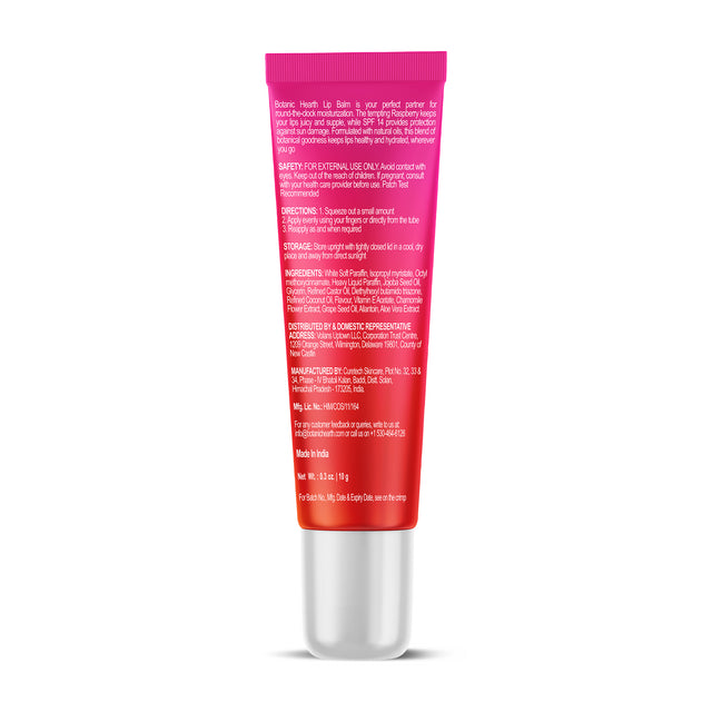 Raspberry SPF Lip Balm with Jojoba Oil, Vitamin E & Allantoin
