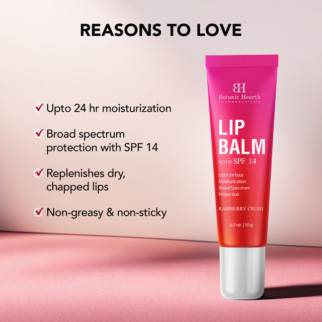 Raspberry SPF Lip Balm with Jojoba Oil, Vitamin E & Allantoin