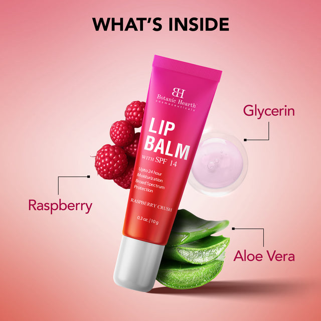 Raspberry SPF Lip Balm with Jojoba Oil, Vitamin E & Allantoin