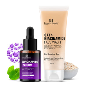 Botanic Hearth Niacinamide Face Serum 30ml with Oat & Niacinamide Face wash 100ml