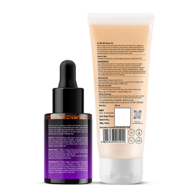 Botanic Hearth Niacinamide Face Serum 30ml with Oat & Niacinamide Face wash 100ml