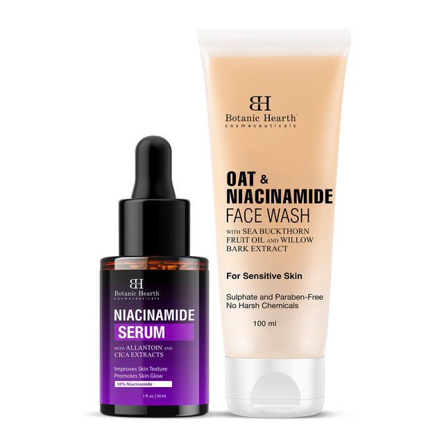 Botanic Hearth Niacinamide Face Serum 30ml with Oat & Niacinamide Face wash 100ml
