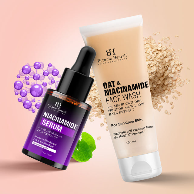 Botanic Hearth Niacinamide Face Serum 30ml with Oat & Niacinamide Face wash 100ml