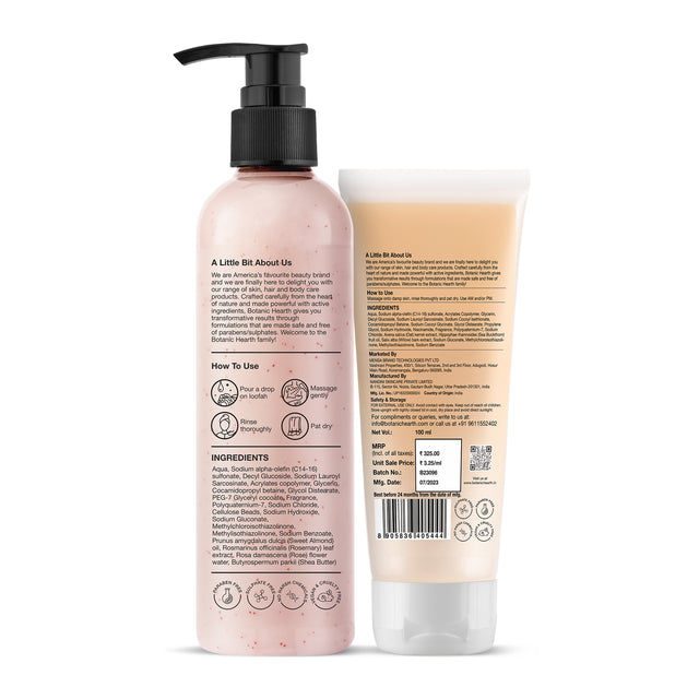 British Rose Body Wash with Oat Face Wash (Pack of 2)
