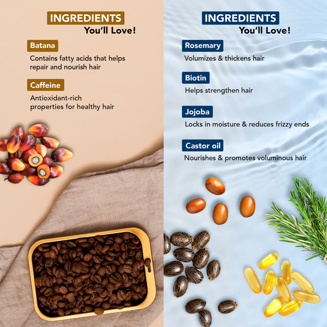 Rosemary Hair Oil & Batana Caffeine - Hair Oil Set of 2