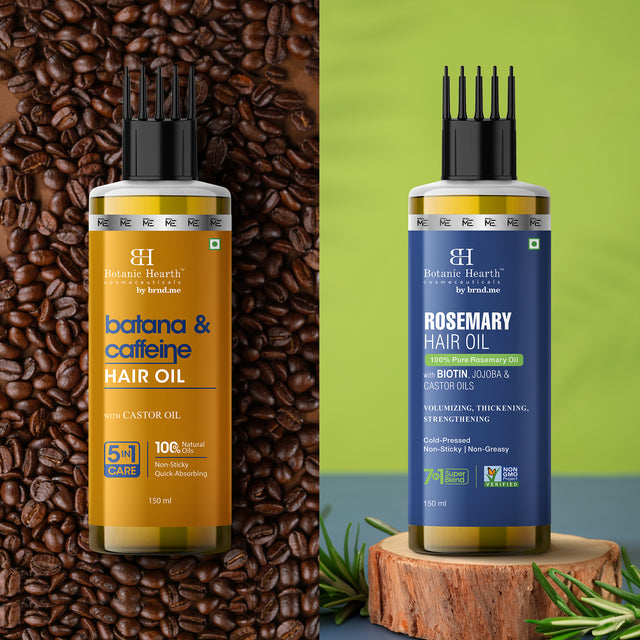 Rosemary Hair Oil & Batana Caffeine - Hair Oil Set of 2