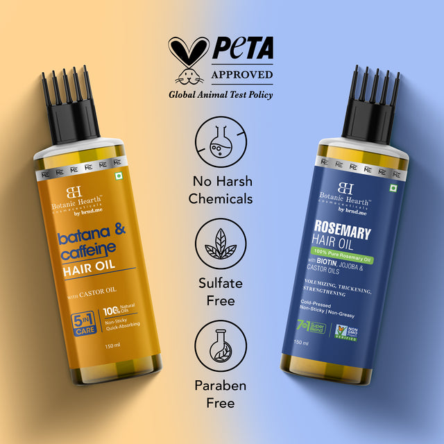 Rosemary Hair Oil & Batana Caffeine - Hair Oil Set of 2