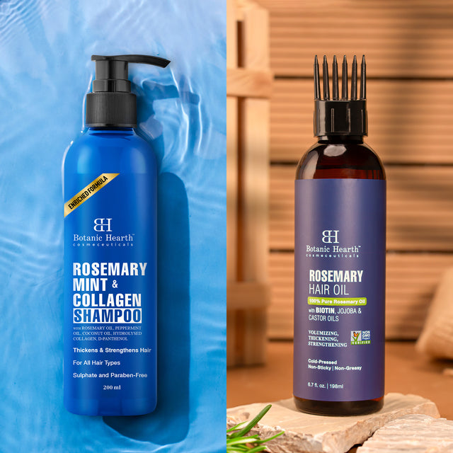 Botanic Hearth Rosemary Shampoo 200ml with Rosemary Hair Oil 198ml