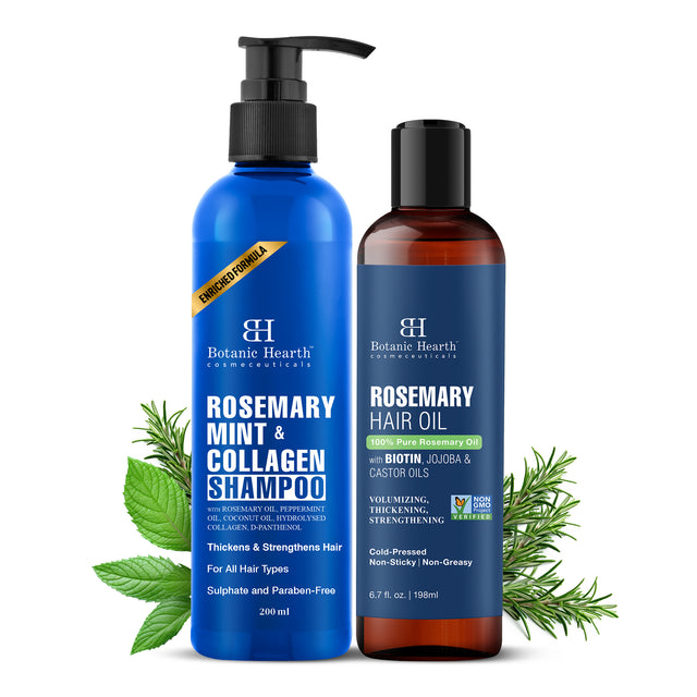 Botanic Hearth Rosemary Shampoo 200ml with Rosemary Hair Oil 198ml
