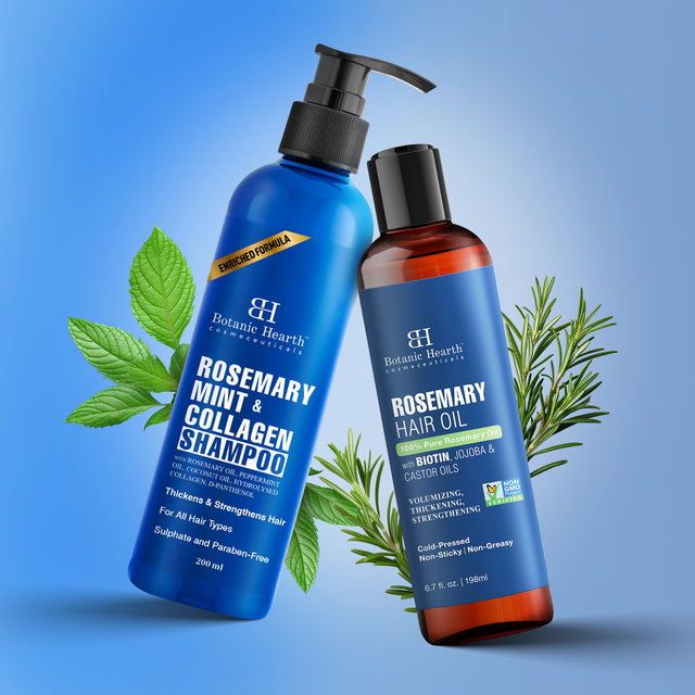 Botanic Hearth Rosemary Shampoo 200ml with Rosemary Hair Oil 198ml
