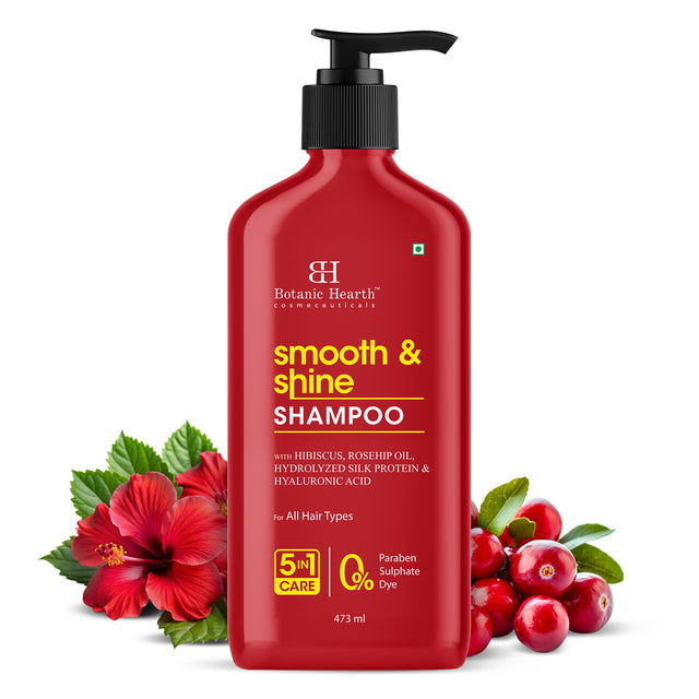 Smooth and Shine Shampoo with Hibiscus extract & Rosehip Oil