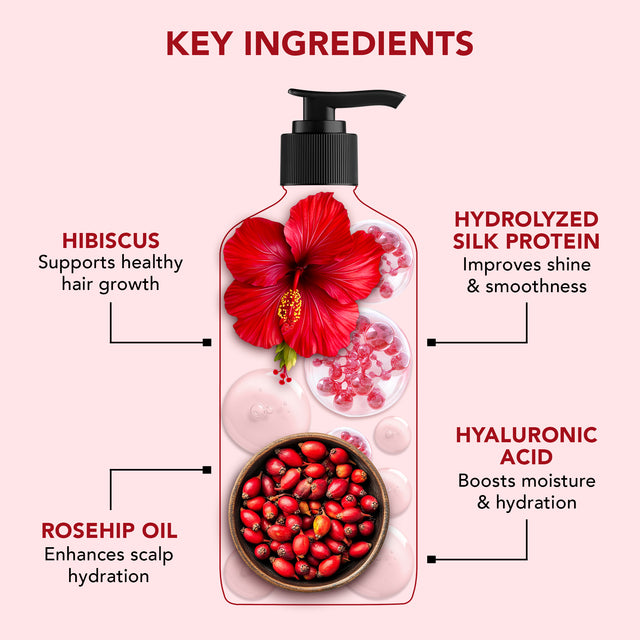 Smooth and Shine Shampoo with Hibiscus extract & Rosehip Oil
