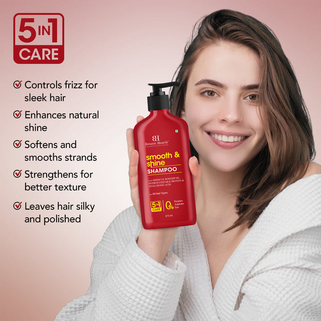Smooth and Shine Shampoo with Hibiscus extract & Rosehip Oil