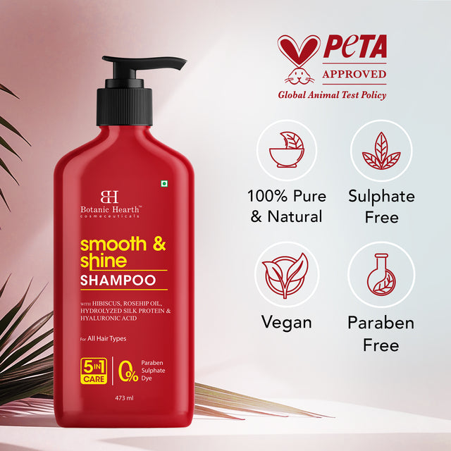 Smooth and Shine Shampoo with Hibiscus extract & Rosehip Oil