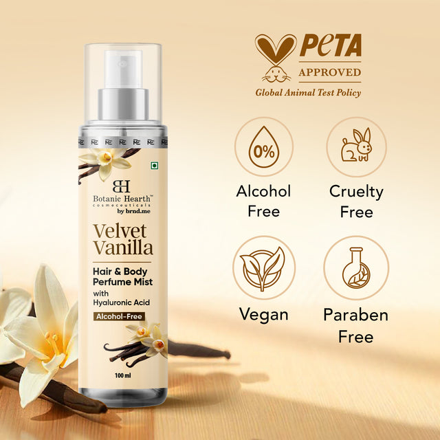 Botanic Hearth Velvet Vanilla Hair and Body Perfume Mist 100ml 